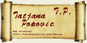 Tatjana Popović vizit kartica